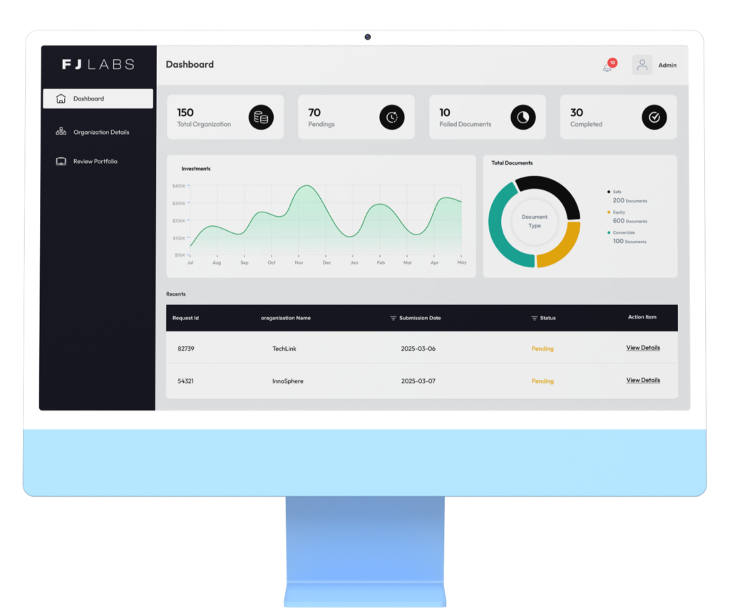 FJ Labs AI document intelligence platform built by Zimozi interface