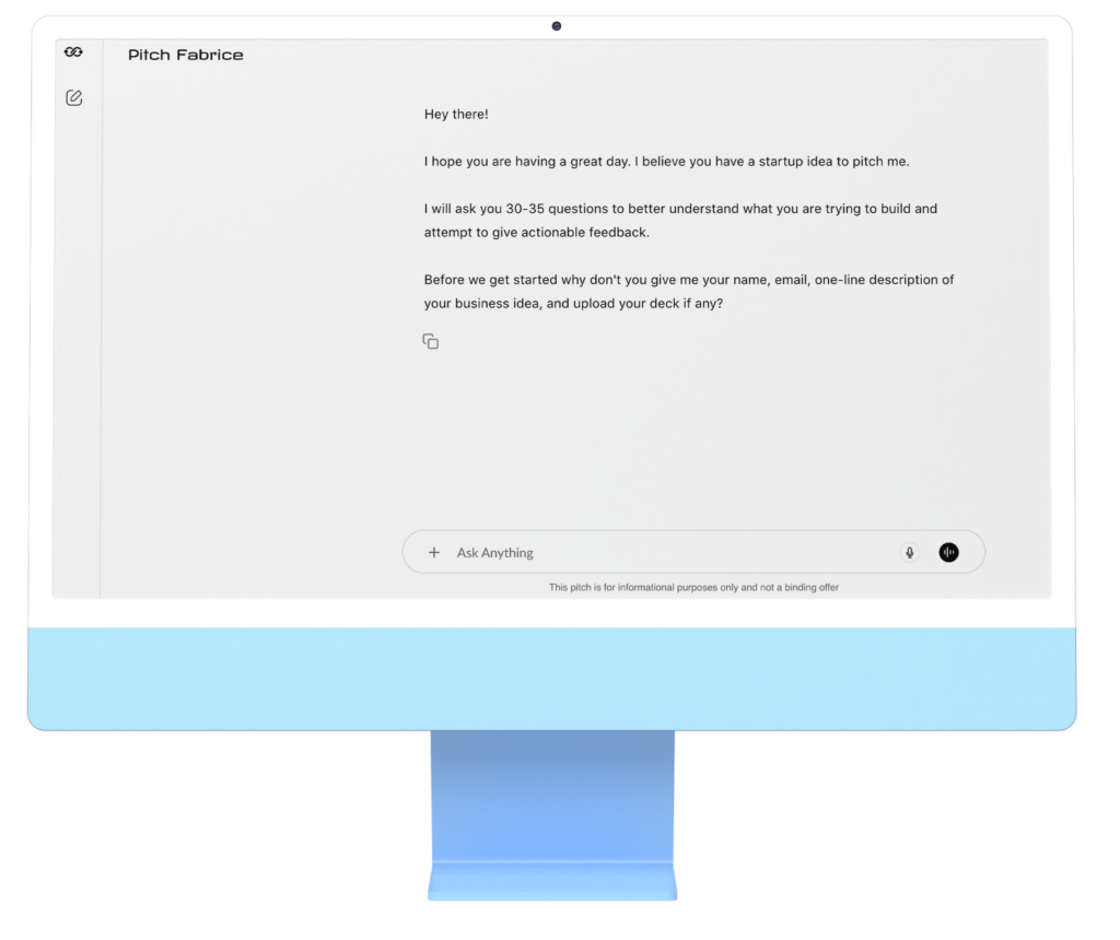 Pitch Fabrice AI due diligence tool built by Zimozi interface