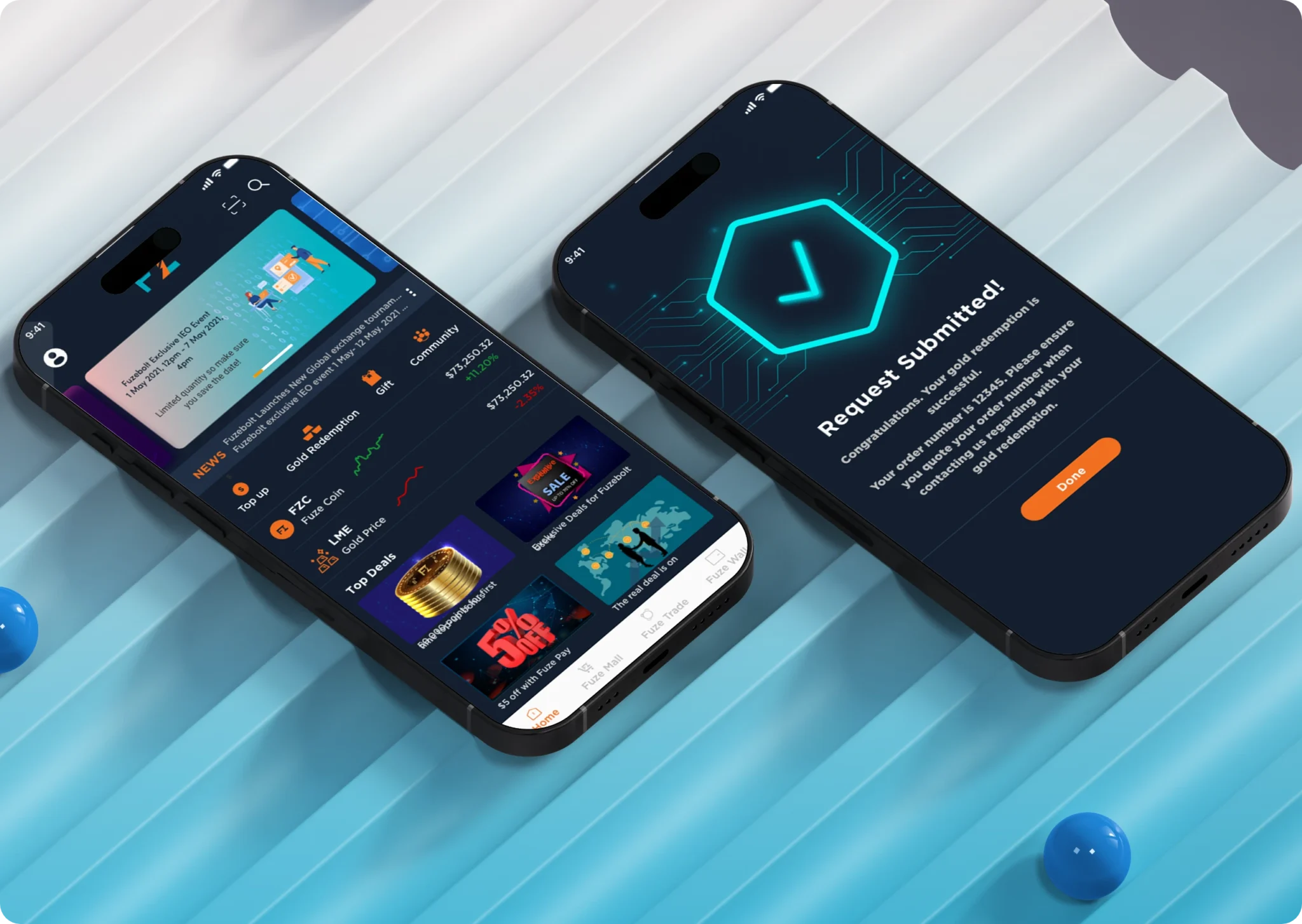 Fuzebolt mobile app screens