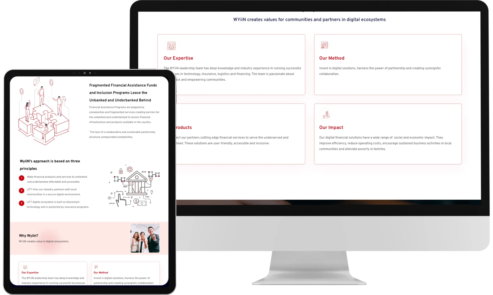 Wyiin financial services platform interface